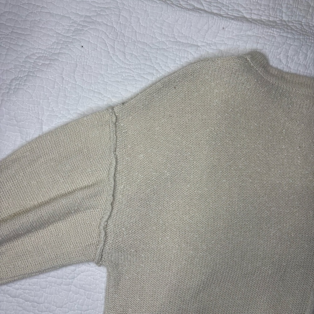 Promesa Cream Knit Sweater Fall Capsule Wardrobe Balloon Sleeves | Women’s S - Picture 8 of 12